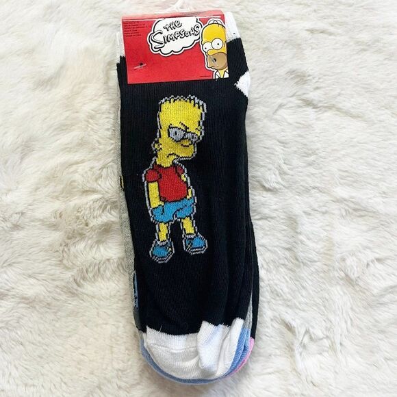🔮 5/$25 The Simpsons 5 Pack Socks NWT - Picture 1 of 3